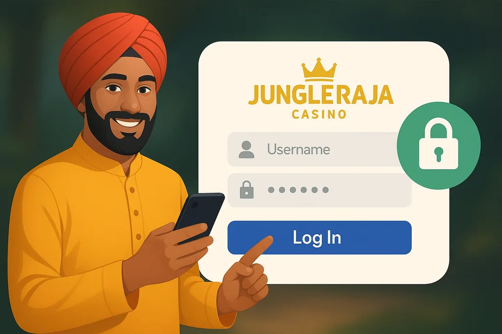 JungleRaja login screen on desktop and mobile for Indian players
